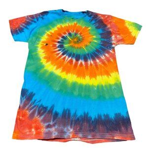 Rainbow Spiral Tie Dye Adult Tee || Small
